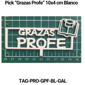 Paquete 5 picks "Gracias Profe" 10x4 (Bilingüe)