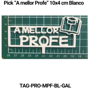 Paquete 5 picks "A mellor profe" 10x4 Vainilla