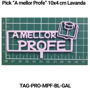 Paquete 5 picks "A mellor profe" 10x4 Lavanda