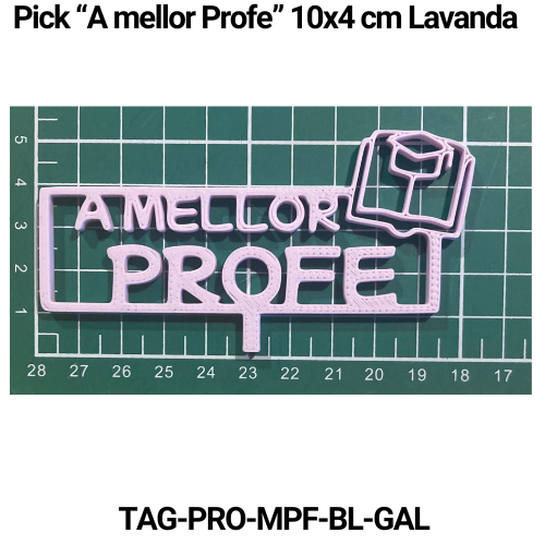 Paquete 5 picks "A mellor profe" 10x4 Lavanda