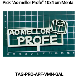 Paquete 5 picks "Ao mellor profe" 10x4 Verde Menta
