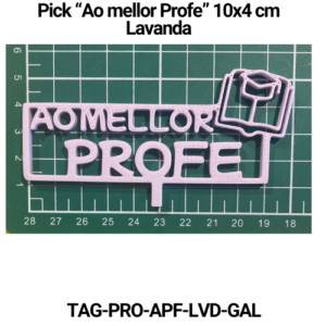 Paquete 5 picks "Ao mellor profe" 10x4 Lavanda