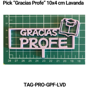 Paquete 5 picks "Gracias Profe" 10x4