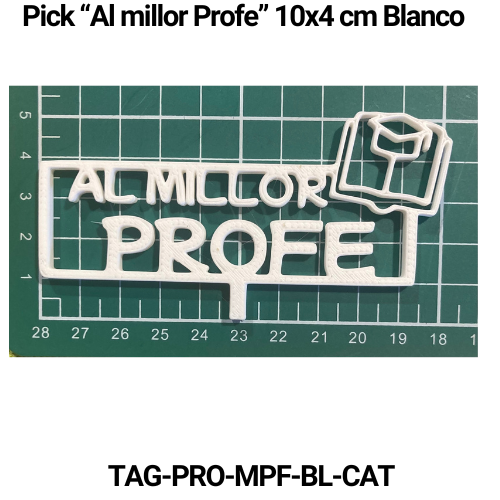 Paquete 5 picks "Al millor profe" 10x4 Vainilla