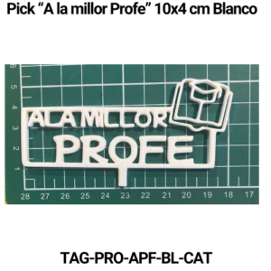 Paquete 5 picks "A la millor profe" 10x4 Vainilla