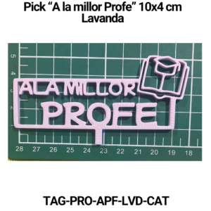 Paquete 5 picks "A la millor profe" 10x4 Lavanda