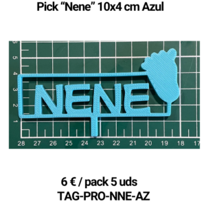 Paquete 5 picks "Nene" 10x4 Azul