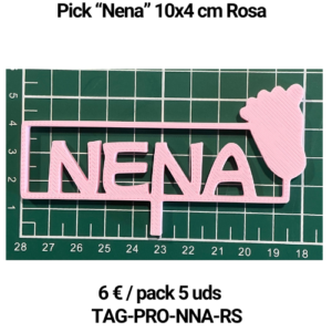 Paquete 5 picks "Nena" 10x4 Rosa