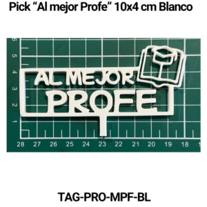 Paquete 5 picks "Al mejor profe" 10x4 Vainilla