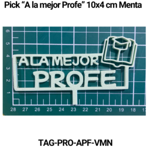 Paquete 5 picks "A la mejor profe" 10x4 Verde Menta