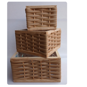 Set 3 bases mimbre sint. 25x25 Natural