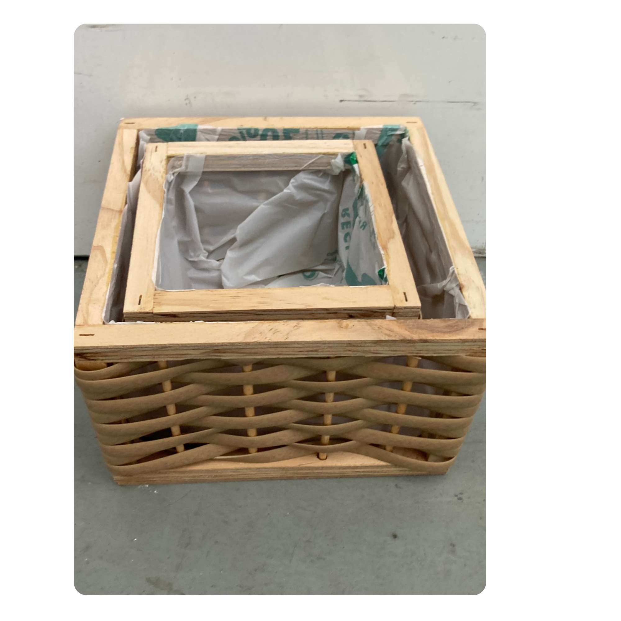 Set 2 bases mimbre sint. 20x20 Natural