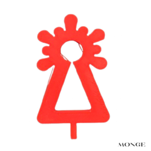 Bolsa 5 Pick "Virgen del Pilar Monge" 4 cms Naranja