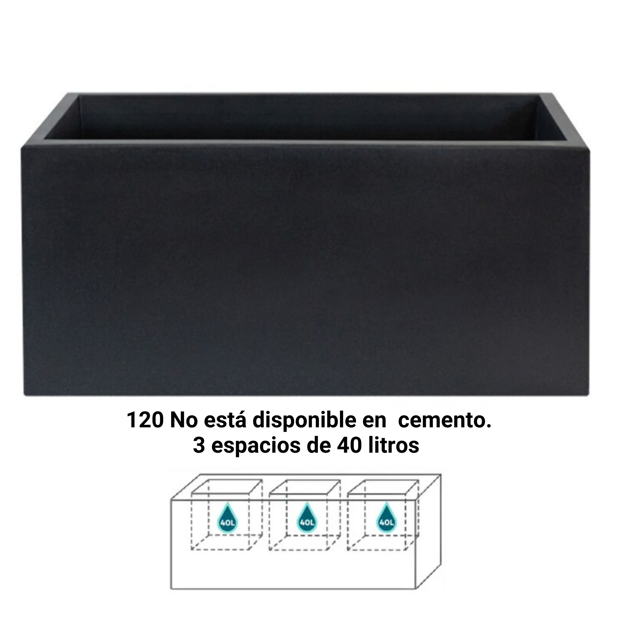 Jardinera Resina Omicron 120x45x45 Antracita