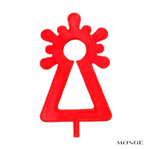 Bolsa 5 Pick "Virgen del Pilar Monge" 4 cms Rojo