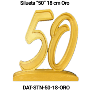 Silueta 50 Aniversario 18 cm Oro