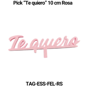 Paquete 5 picks "Te quiero" 8 cm Rosa
