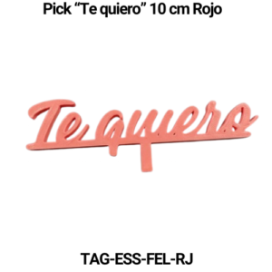Paquete 5 picks "Te quiero" 8 cm Rojo