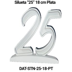 Silueta 25 Aniversario 18 cm Gris plata
