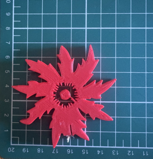 Bolsa 5 Pick "Eguzkilore" 7 cms Rojo