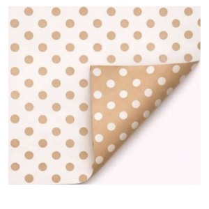 Celofán Opaco 70 cm x 40 m Lunares Marfil/Taupe