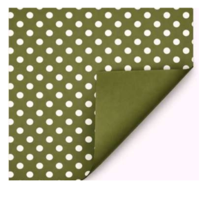Celofán Opaco 70 cm x 40 m Lunares Verde Oliva