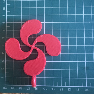 Bolsa 5 Pick "Lauburu" 7 cms Rojo