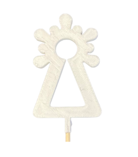 Bolsa 5 Pick "Virgen del Pilar Monge" 4 cms Blanco
