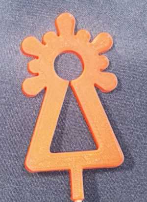 Bolsa 5 Pick "Virgen del Pilar Monge" 4 cms Naranja