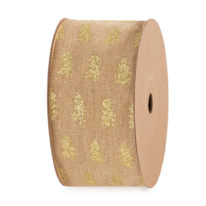 Cinta textil Natural Navidad 60 mm x 10 mts Natural