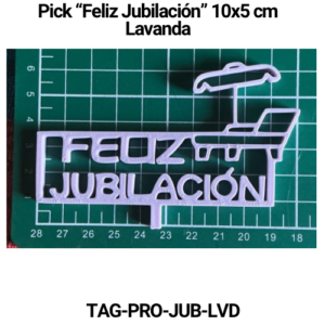 Paquete 5 picks "Feliz Jubilación" 10x4 Lavanda