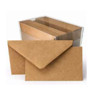 Paquete 100 sobres y tarjetas Kraft 6x8 cm