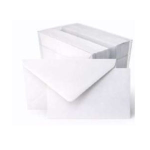 Paquete 100 sobres y tarjetas blancas 6x8 cm
