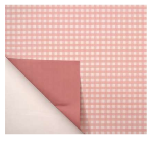 Celofán Opaco 70 cm x 40 m Doble Vichy Rosa