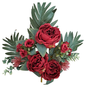 Ramillete encarado 3 peonias 53 cm uc.24 Rojo
