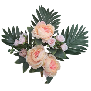 Ramillete encarado 3 peonias 53 cm uc.24 Rosa y Crema