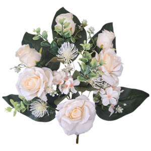 Ramillete encarado 6 rosas 57 cm uc.24 Crema