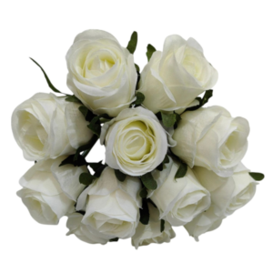 Ramillete 12 Rosas 25 cm uc.20 Blanco