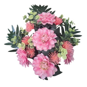 Ramillete encarado dalias 53 cm uc.24 Rosa