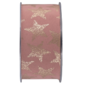 Cinta Tercipelo Estrellada 40 mm x 10 m Rosa