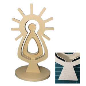 Virgen del Pilar Aura 18 cm efecto madera con vetas