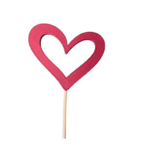 Pick corazón M2 7 cm Granate